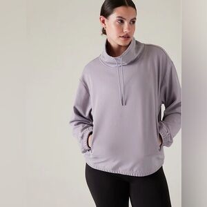 Athleta Triumph Hybrid Funnel Neck Sweatshirt-Starlily Violet